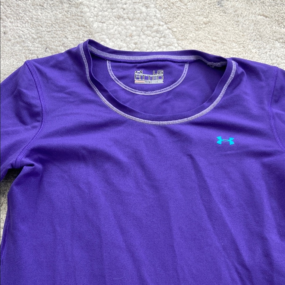 ✨5 for $15✨ Under Armour Purple Long Sleeve Shirt - Picture 2 of 7
